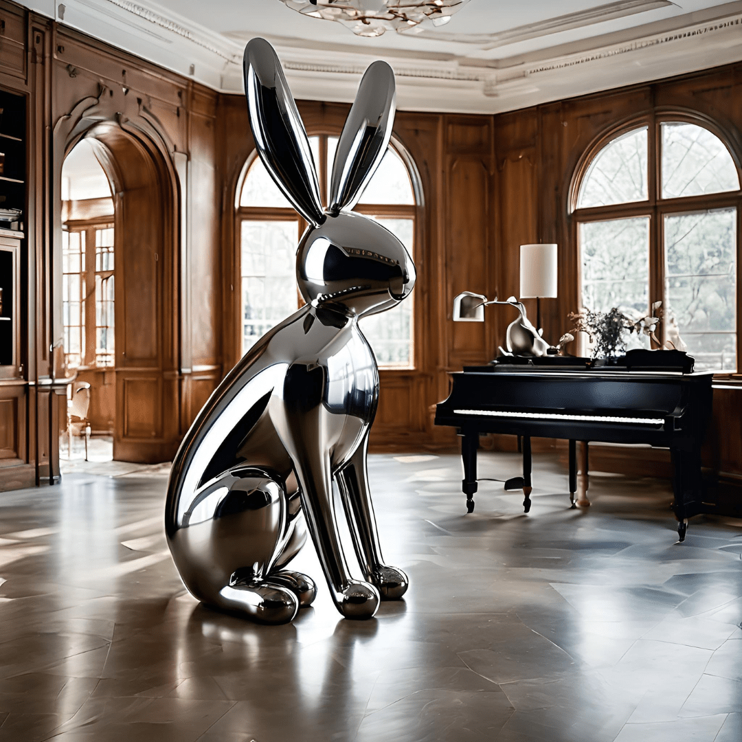 The Creator Loft – Stainless Steel Rabbit Sculpture - The Creator Loft